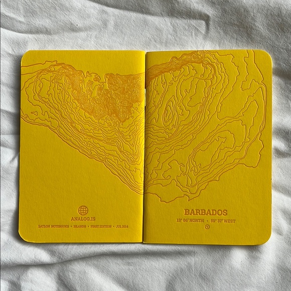 6/$24 Yellow Barbados Travel Letterpress Notebook | New! - Picture 5 of 7